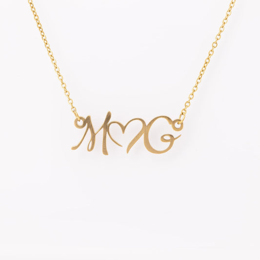 Initials with a Heart Necklace