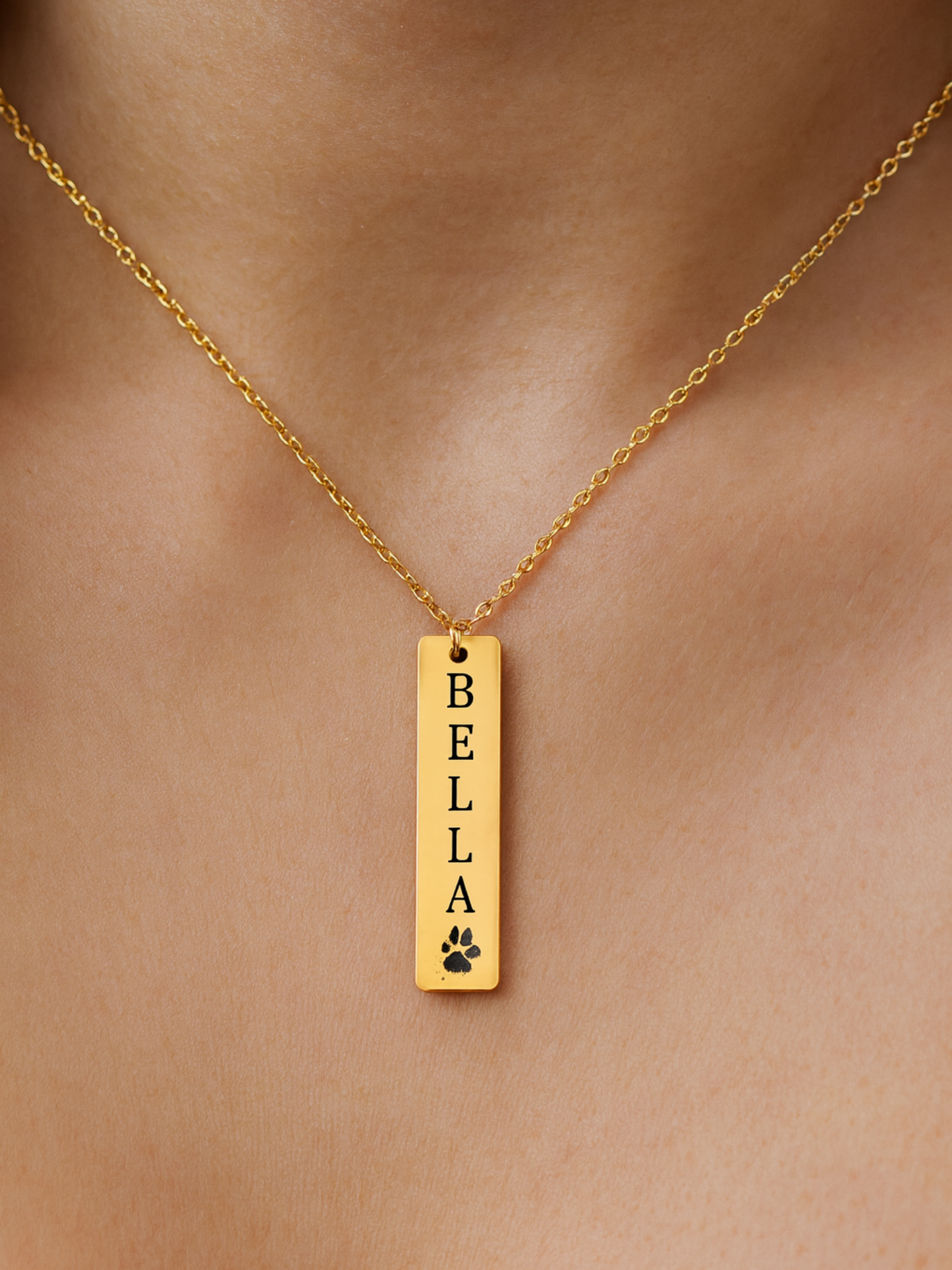 Paw Print Name Necklace